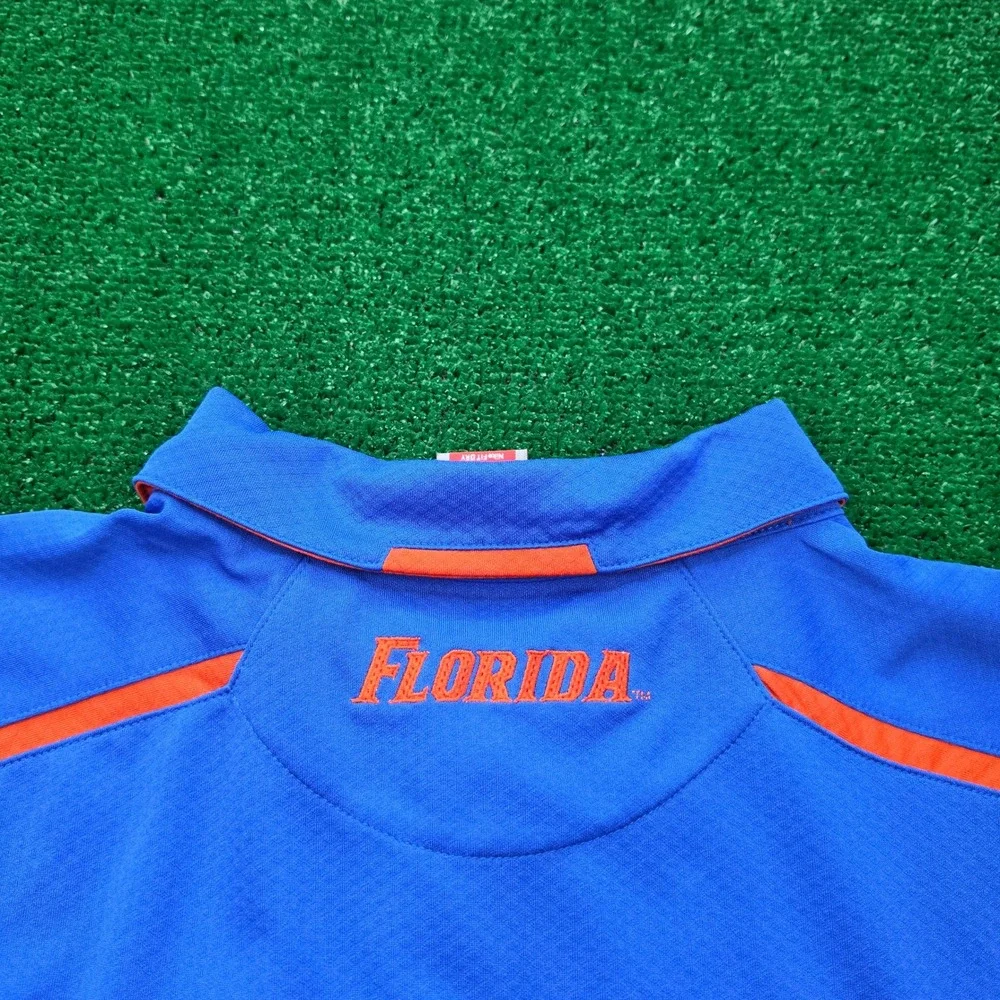Florida Gators Nike Team Mens Polo Shirt Mens 2XL Blue Fit Dry Football‎ NCAA